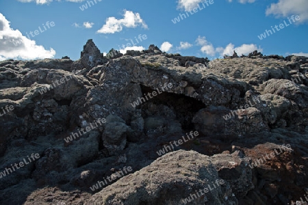 Der S?dwesten Islands, Reykjanes Halbinsel s?dlich von Reykjavik, Lava an der "Blauen Lagune"