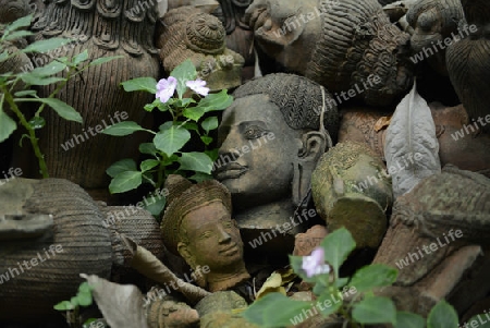 Traditionelle Figuren stehen im Garten von Ban Phor Linag Meuns Terracota Art zum Verkauf bereit dies im Terracota Garden in Chiang Mai im norden von Thailand in Suedostasien.