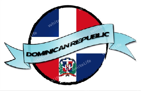 DOMINICAN REPUBLIC - your country shown as illustrated banner for your presentation or as button...