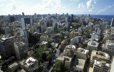 The city centre of Beirut on the coast in lebanon in the middle east.