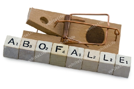 Mausefalle mit Buchstaben - Schrifftzug Abofalle