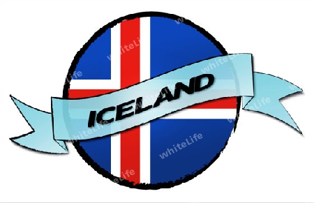 ICELAND - your country shown as illustrated banner for your presentation or as button...