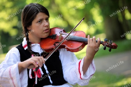 a Summer Festival in a Parc in the old City of Vilnius in the Baltic State of Lithuania,  