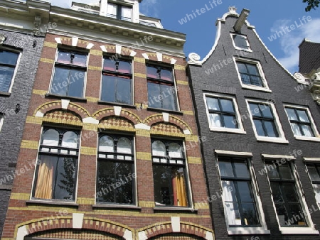 Amsterdam, Haeuser in der Altstadt