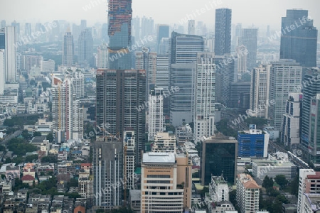 The Skyline view from the Sky Bar at the Riverside Aerea in the city of Bangkok in Thailand in Southeastasia.