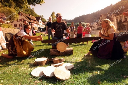 a summerfest in the old town of the villige Schiltach in the Blackforest in the south of Germany in Europe.