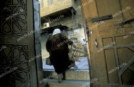 Auf dem Souq oder Markt in der Altstadt von Damaskus in der Hauptstadt von Syrien.