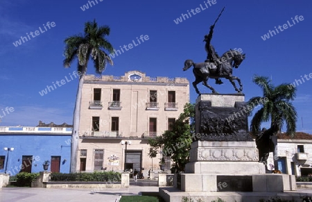 the Parque Ignacio Agramonte in the old town of Camaguey on Cuba in the caribbean sea.