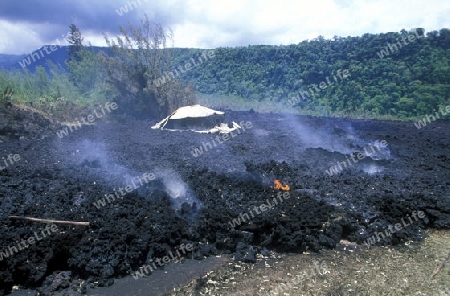 The Landscape allrond the Volcano  Piton de la Fournaise on the Island of La Reunion in the Indian Ocean in Africa.