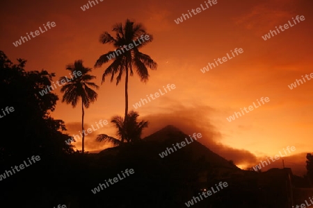 Suedamerika, Karibik, Venezuela, Isla Margarita, Ostkueste, Manzanillo, bei Manzanillo, Berg, Vulkan, Landschaft, Abend, Stimmung, Sonnenuntergang, 