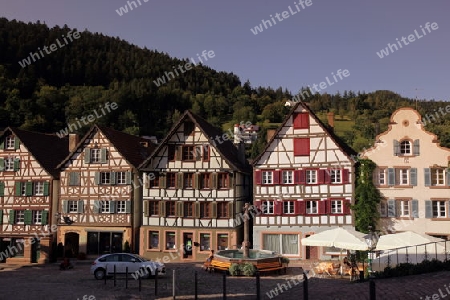 the old town of the villige Schiltach in the Blackforest in the south of Germany in Europe.