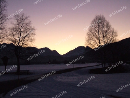 Sonnenuntergang hinter der Zugspitze