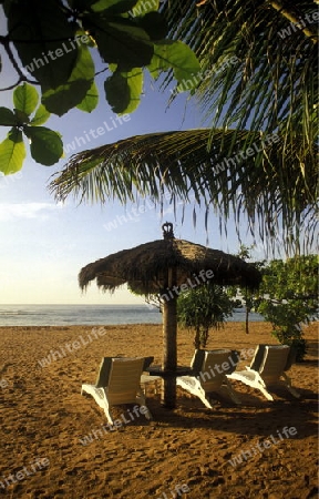 Ein Strand in Nusa Dua im Sueden der Insel Bali in Indonesien in Suedostasien.