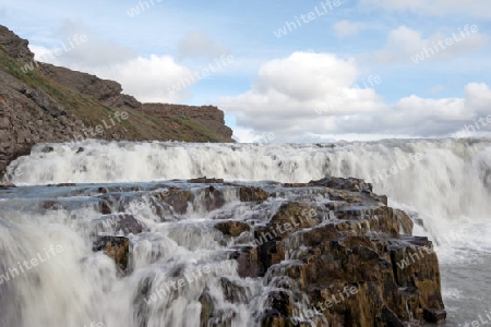 Der S?dwesten Islands, Der "Goldene Wasserfall" Gulfoss im "Goldenen Zirkel"