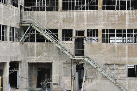 altes Lagerhaus auf Alcatraz Island, Kalifornien, USA