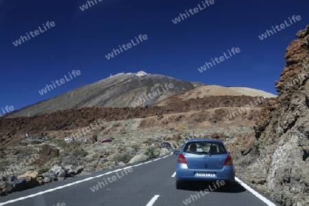 The Volcano Teide on the Island of Tenerife on the Islands of Canary Islands of Spain in the Atlantic.  