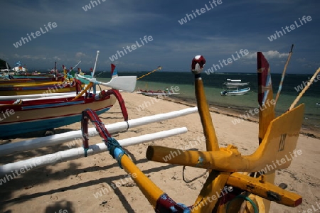 Asien, Suedost, Indonesien, Bali, Insel, Sanur, Strand, Fischerboot,  (Urs Flueeler) 