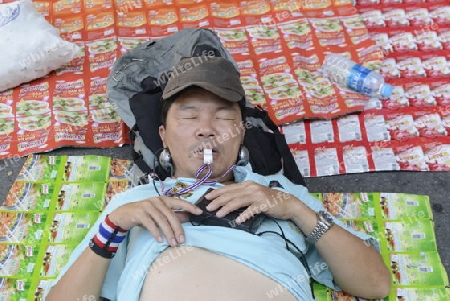 Thai anti-government protesters  during a rally at theDemocracy Monument in .Bangkok, Thailand, Saturday Jan.11 , 2014.