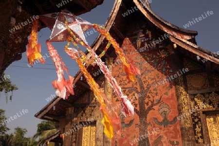 Der Tempel Xieng Thong in der Altstadt von Luang Prabang in Zentrallaos von Laos in Suedostasien. 