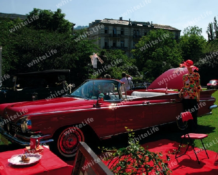 Oldtimercabrio im Kurpark Baden-Baden