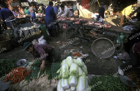 a market in the city of xian in china in east asia. 