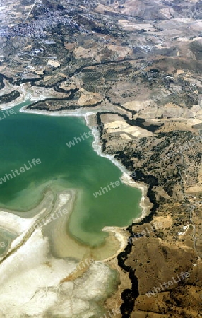 the air view allround the east part of Sicily near the Town of Catania in Sicily in south Italy in Europe.