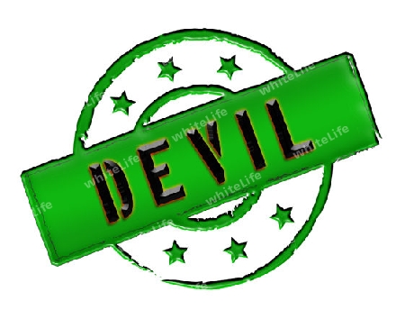 Sign, symbol, stamp or icon for your presentation, for websites and many more named DEVIL