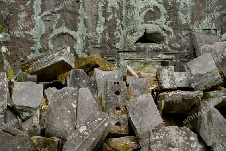 The Temple of  Preah Khan in the Temple City of Angkor near the City of Siem Riep in the west of Cambodia.