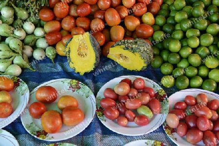 Gemuese auf einem Regional Markt auf der Insel Phuket im sueden von Thailand in Suedostasien.