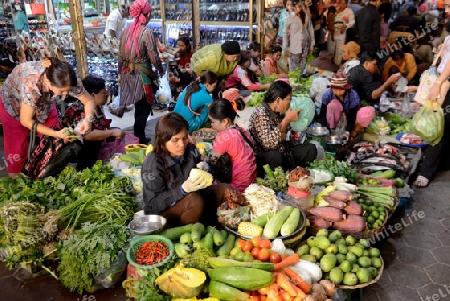 The Market in the old City of Siem Riep neat the Ankro Wat Temples in the west of Cambodia.