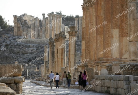 the Roman Ruins of Jerash in the north of Amann in Jordan in the middle east.