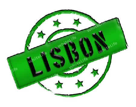 Sign and stamp for your presentation, for websites and many more named Lisbon