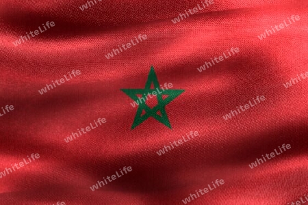 Morocco flag - realistic waving fabric flag