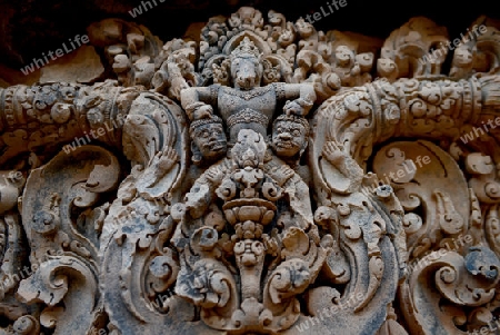 The Tempel Ruin of  Banteay Srei about 32 Km north of the Temple City of Angkor near the City of Siem Riep in the west of Cambodia.