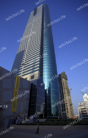 one of the highest buildings of the world in the city of Shenzhen north of Hongkong in the province of Guangdong in china in east asia. 