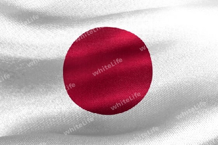 Japan flag - realistic waving fabric flag