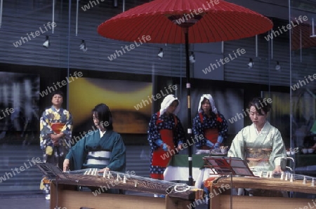 a tea ceremony in a traditional teahouse in the City centre of Tokyo in Japan in Asia,



