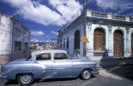 the city centre in the city of Santiago de Cuba on Cuba in the caribbean sea.