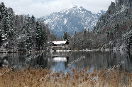 Idylle am winterlichen Bergsee