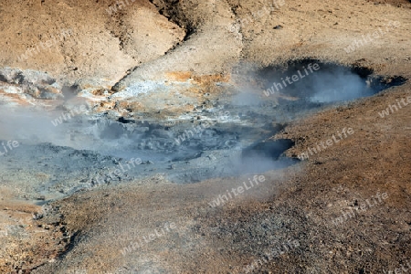 Der S?dwesten Islands, Reykjanes Halbinsel s?dlich von Reykjavik, Solfatare von Krisuvik