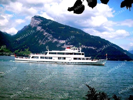 Thunersee mit Schiff