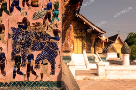 Der Tempel Xieng Thong in der Altstadt von Luang Prabang in Zentrallaos von Laos in Suedostasien.