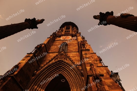  the muenster church in the old town of Freiburg im Breisgau in the Blackforest in the south of Germany in Europe.