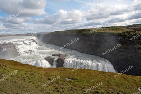 Der S?dwesten Islands, Der "Goldene Wasserfall" Gulfoss im "Goldenen Zirkel"