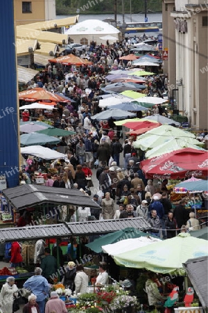 Die Markthalle in der Altstadt von Riga der Hauptststadt von Lettland im Baltikum in Osteuropa.  