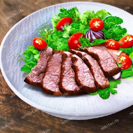 fleisch mit salat