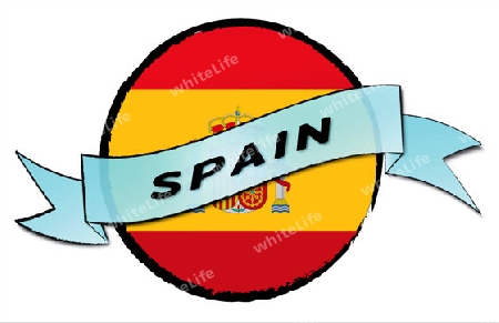 SPAIN - your country shown as illustrated banner for your presentation or as button...