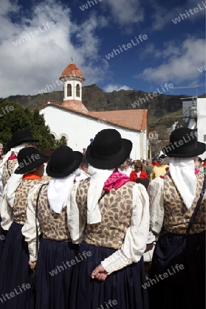 The traditional springfestival in the mountain Village of  Tejeda in the centre of the Canary Island of Spain in the Atlantic ocean.