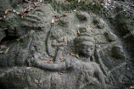 The Tempel Ruin of  Kbal Spean 50 Km northeast of in the Temple City of Angkor near the City of Siem Riep in the west of Cambodia.