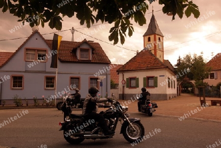  the old town of the villige  Sasbach in Kaiserstuhl in the Blackforest in the south of Germany in Europe.